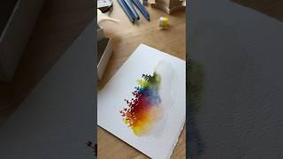 Rainbow misty forest!  #watercolorpainting #watercolortutorial #watercolortree