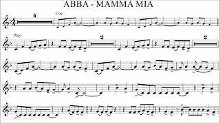 Trumpet Play-along - Mamma Mia - ABBA - with sheet music