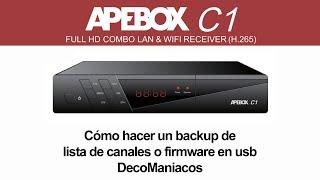 Apebox C1 Combo - Cómo hacer un backup de lista de canales o firmware en usb