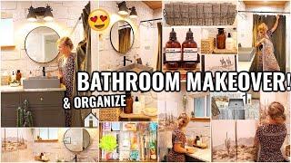 BATHROOM MAKEOVER & ORGANIZATION!! DIY SMALL BATHROOM TRANSFORMATION Pt 3 | DECORATING & ORGANIZING