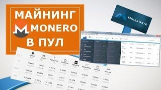 Майнинг для начинающих Monero, майнинг на процессоре, видеокарте в пул Minergate