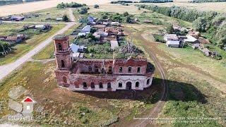 Аэросъемка села Гусиха (Спасский район, церковь Воскресения Словущего)