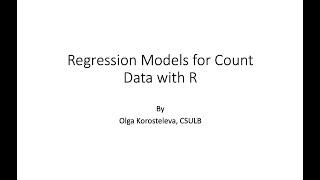 Regression Models for Count Data