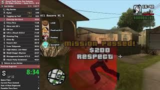 GTA San Andreas [No Major Glitches + Gang Territories Skip (25 FPS)] Speedrun in 7:08:21