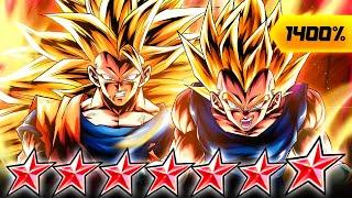 (Dragon Ball Legends) ZENKAI 7, 1400%, 14 STAR LF SSJ3 GOKU/SSJ2 VEGETA! STRIKE 3, YOU'RE OUT!