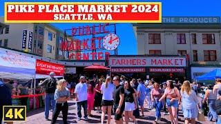 Seattle, Washington PIKE PLACE MARKET | 4K Walking Tour 2024 