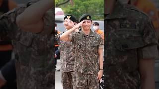 #BTS RM and V military discharge, congrats #taehyung #namjoon