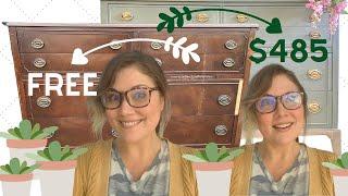 The Un-Donate-Able Dresser Makeover | Antique Dresser Makeover w/ Sage Green Paint & Drawer Stencils