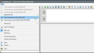 Spatialite GUI - SQLite - Disconnect and Connect to an existing SQLite Database - Part IV