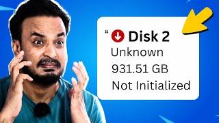 BEST FIX “Disk 1 or Disk 0 Unknown, Not Initialized” HINDI