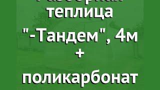 Разборная теплица Агросфера-Тандем, 4м + поликарбонат обзор АГС040 производитель Агросфера (Россия)