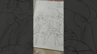 ASH AND GRENINJA DRAWING#pokemon #greninja #Ash #xy series #yaar tera superstar song. .