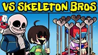 Friday Night Funkin' VS Skeleton Bros Chapter 1 Week + Cutscenes | Chara, Sans & Papyrus (FNF Mod)