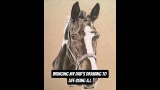 Bringing my dad's drawings to life using A.I  Horse #horse #ai #art