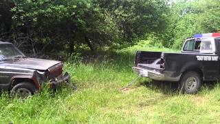 Bloke pulling out Jeep