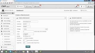 CentOS Web Panel - Create new user account