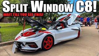 1st SPLIT WINDOW C8 came to this HUGE Corvette Invasion!