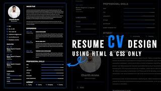 How to Create Resume CV Design Using | HTML & CSS