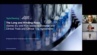 EU and FDA Issues to Consider with Clinical Trials and Clinical Trial Agreements