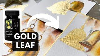 How to Apply Gold Leaf to Watercolor Paper  #12daysofchristmas