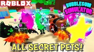 USING *EVERY* SECRET PET IN BUBBLEGUM SIMULATOR (Roblox) - THE BEST PLAYERS IN THE GAME!