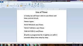 Fatek PLC Timers || How to use timers in fatek #fatek #timer