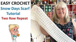 Easy Crochet Snow Days Scarf Tutorial - Easy Two Row Repeat -  #MakeitPremier