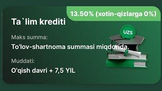 TA'LIM KREDITI online rasmiylashtirish..