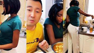 Cuihua makes breakfast for her husband while pregnant