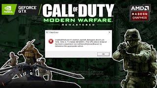 CoD Modern Warfare Remastered | Fatal Error - create2dtexture | Error Fix