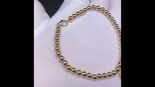 Tiffany 18K Yellow Gold 4mm Bead Return To Tiffany Heart Tag Bracelet #tiffany #returntotiffany