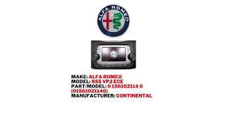 Alfa Romeo 955 VP2 ECE RADIO CODE ENTRY PROCEDURE