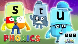 Phonics - Learn to Read | Letters S, T, U | Alphablocks