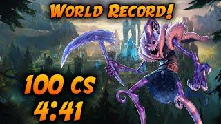 League of Legends Speedrun 100CS Category 4:41 S10 World Record