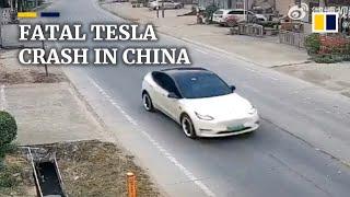 Speeding Tesla kills 2 in China, carmaker denies claims that brakes failed