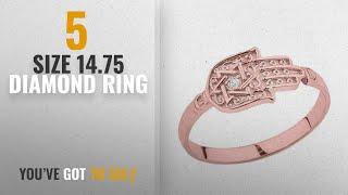 10 Best Size 14.75 Diamond Ring: Unique 14k Rose Gold Diamond Hamsa Hand Star of David Ring (Size