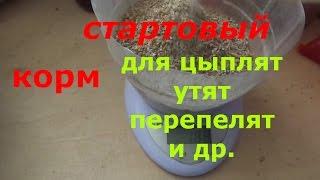 стартовый корм для цыплят,перепелят,утят и др./рецепт