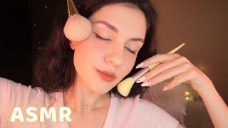 АСМР Массаж Лица Кисточками (тихий голос, неразборчивый шепот) / ASMR Face Massage for sleep