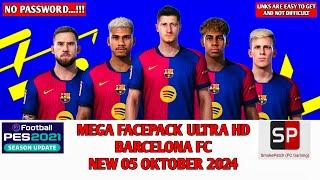 New Update Mega Facepack Ultra HD Barcelona FC Season 2024 - 2025, PES 21 & Football Life 24