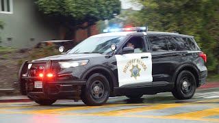 NEW California Highway Patrol 2020 FPIU Responding to Traffic Collision - CODE 3 [4K]