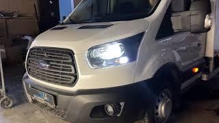 Вместо штатного галогена на Ford Transit 2021 установили bi-led модули Aozoom A13