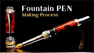 [ Pen turning ] Making Fountainpen / Silver,Gold,Wood