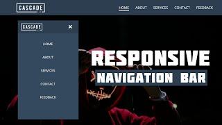 Responsive Navigation Menu Bar using HTML & CSS | CSS Media Query