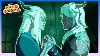 Runaan and Ethari Reunite  The Dragon Prince | Netflix After School