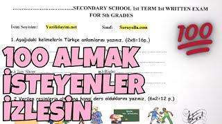 5.Sınıf İngilizce 1.Dönem 1.Yazılı