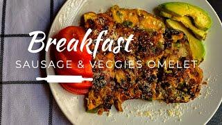 Breakfast Sausage & Veggies Omelette