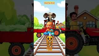funny elephant train vfx magic video || champa chameli || cartoon  ||woodworking #shorts