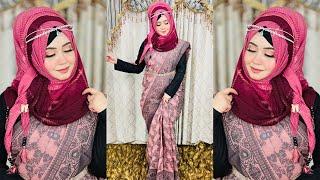 Hijab Style With Saree ||Step By Step|| SanjiDa 