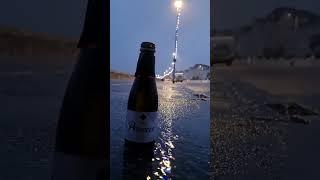In the evening after work with a bottle of prosecco
