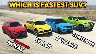 GTA 5 ONLINE : NOVAK VS TOROS VS CONTENDER VS BALLER LE (WHICH IS FASTEST?)